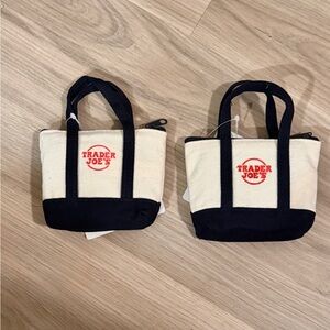 Trader Joe's Micro Tote Bags Navy Blues set of 2